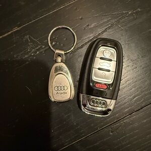 Audi Black and Silver Car Key Fob